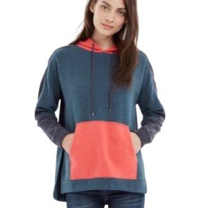 Madewell Womens Colorblock Side Slits Kangaroo Pocket Pullover
